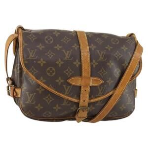 LOUIS VUITTON Monogram Saumur 30 Shoulder Bag M42256 LV Auth BA8935